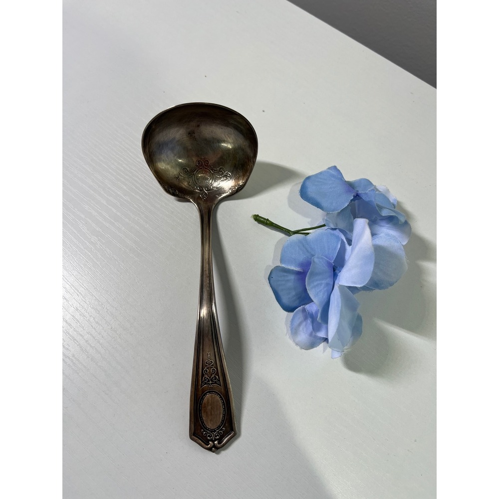 Oneida Community Plate Adam Pattern Gravy‎ Ladle Silverplate Vintage 1917 6 Inch